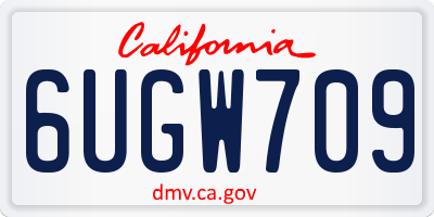 CA license plate 6UGW709