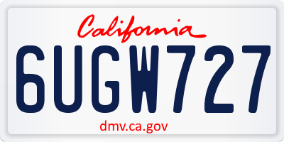CA license plate 6UGW727
