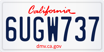 CA license plate 6UGW737