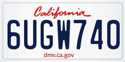 CA license plate 6UGW740