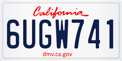 CA license plate 6UGW741