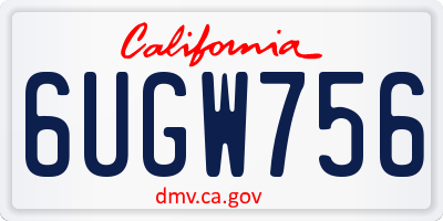 CA license plate 6UGW756
