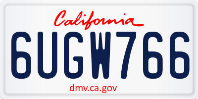 CA license plate 6UGW766