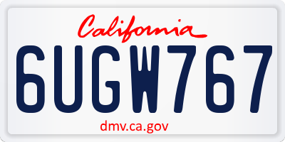 CA license plate 6UGW767