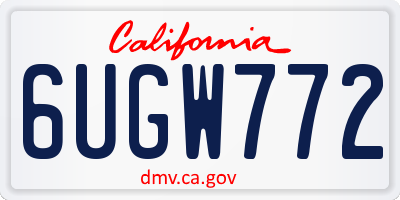 CA license plate 6UGW772
