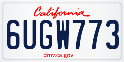 CA license plate 6UGW773