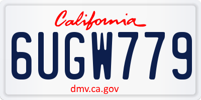 CA license plate 6UGW779