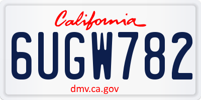 CA license plate 6UGW782
