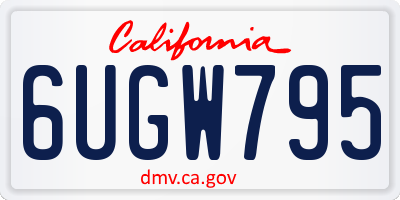 CA license plate 6UGW795