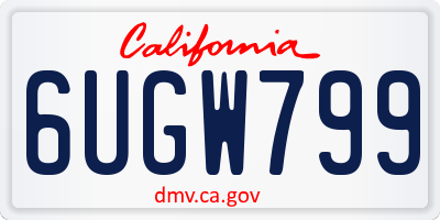 CA license plate 6UGW799