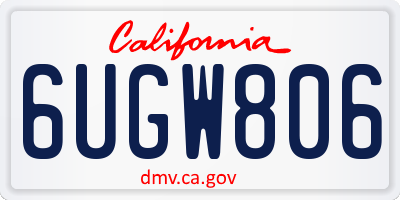 CA license plate 6UGW806