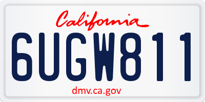 CA license plate 6UGW811
