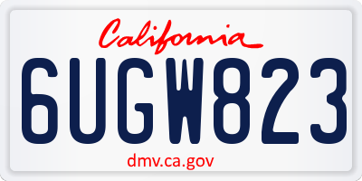 CA license plate 6UGW823