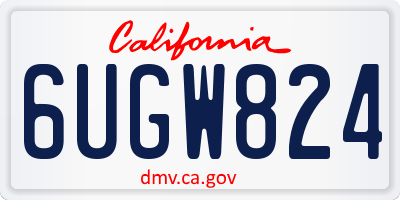 CA license plate 6UGW824