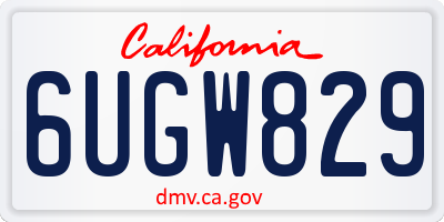 CA license plate 6UGW829