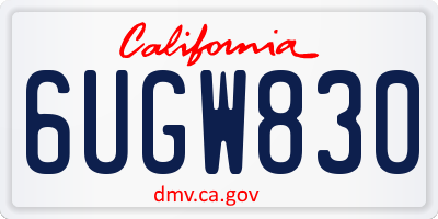 CA license plate 6UGW830
