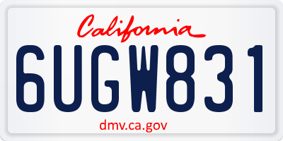 CA license plate 6UGW831