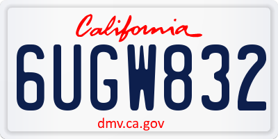 CA license plate 6UGW832