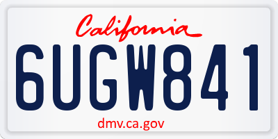 CA license plate 6UGW841
