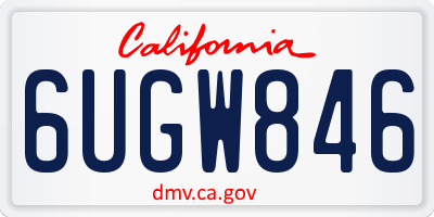 CA license plate 6UGW846