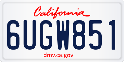 CA license plate 6UGW851