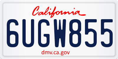 CA license plate 6UGW855