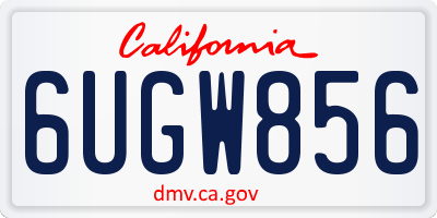 CA license plate 6UGW856