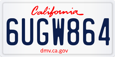 CA license plate 6UGW864