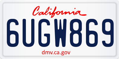 CA license plate 6UGW869