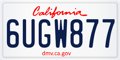 CA license plate 6UGW877