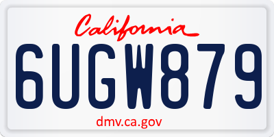 CA license plate 6UGW879