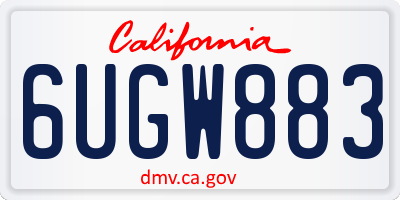 CA license plate 6UGW883