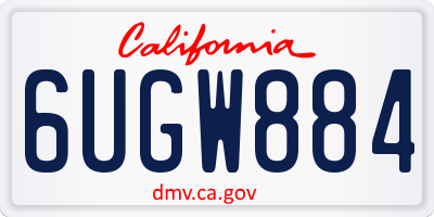 CA license plate 6UGW884