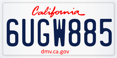 CA license plate 6UGW885