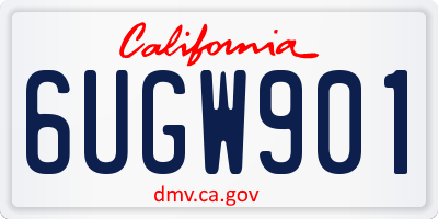 CA license plate 6UGW901
