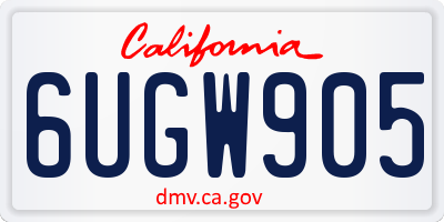 CA license plate 6UGW905