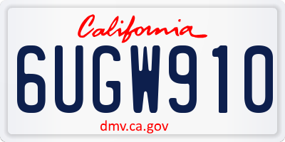 CA license plate 6UGW910