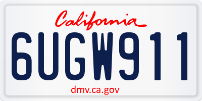 CA license plate 6UGW911