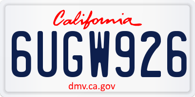 CA license plate 6UGW926