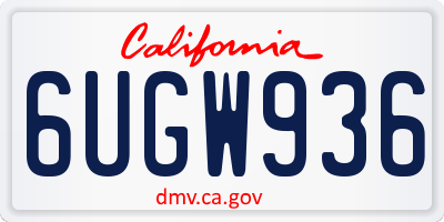 CA license plate 6UGW936