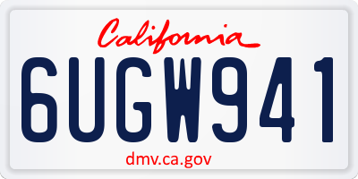 CA license plate 6UGW941
