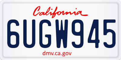 CA license plate 6UGW945