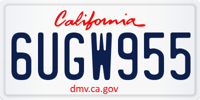CA license plate 6UGW955