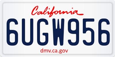 CA license plate 6UGW956