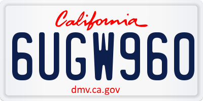 CA license plate 6UGW960