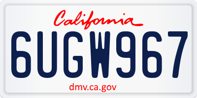 CA license plate 6UGW967