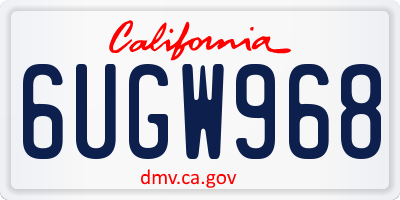 CA license plate 6UGW968