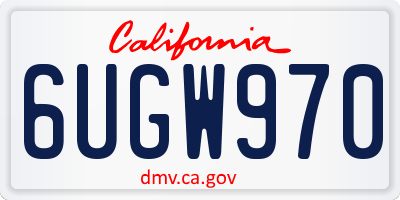 CA license plate 6UGW970