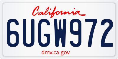 CA license plate 6UGW972