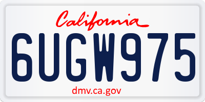 CA license plate 6UGW975
